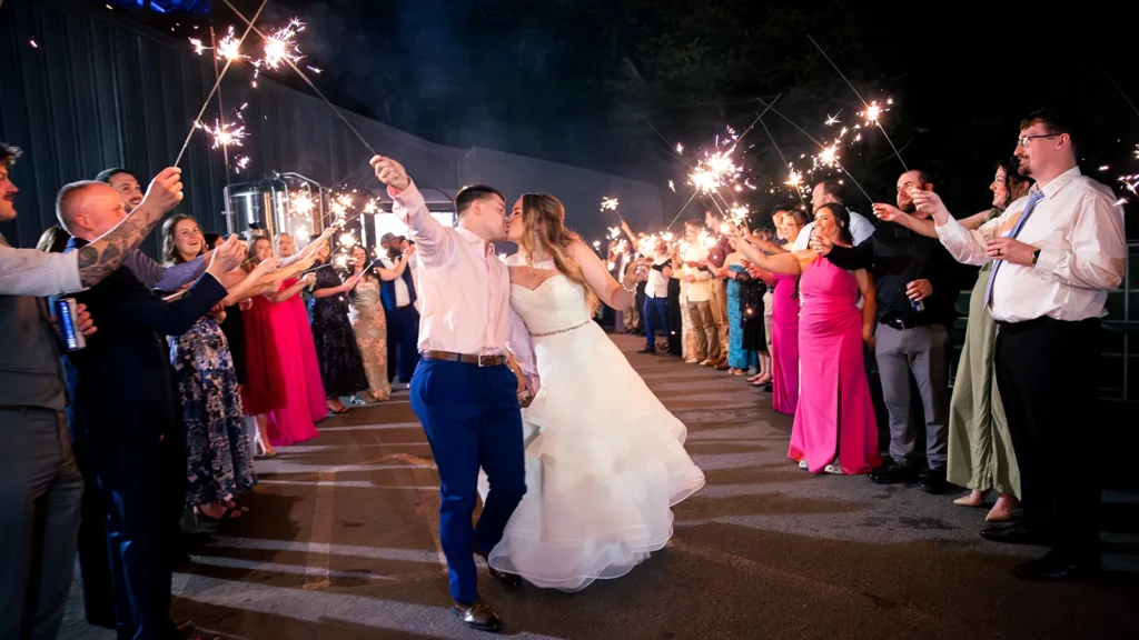 Sparkler Wedding Reception Line